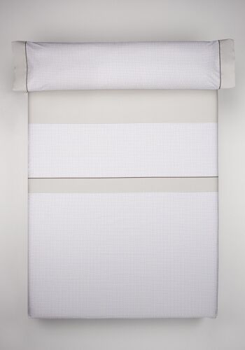 Ensemble de draps 3 pièces G59 100% coton Percale 200 fils pour 135 lits + 1 taie d'oreiller 1 1