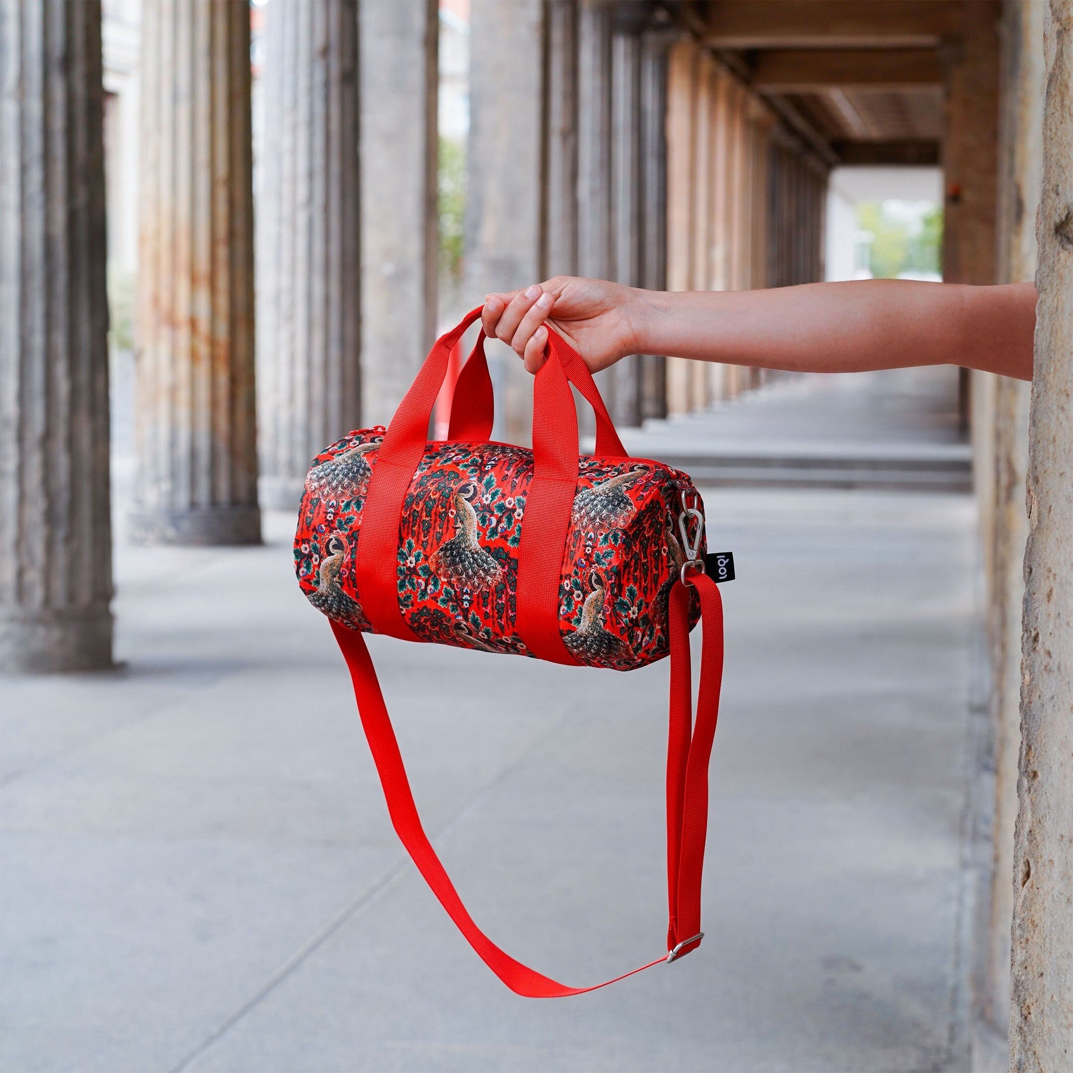 ARTE DECORATIVA Borsa da weekend media riciclata Peacock Power