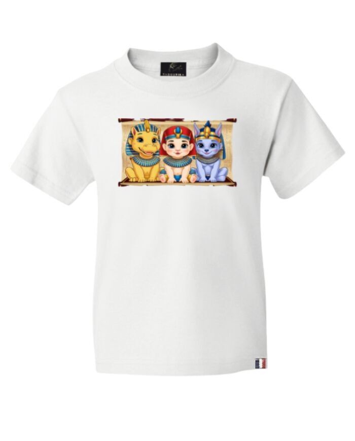 Maglietta bianca Petit Pharaon & cie taglie da 2 a 12 anni