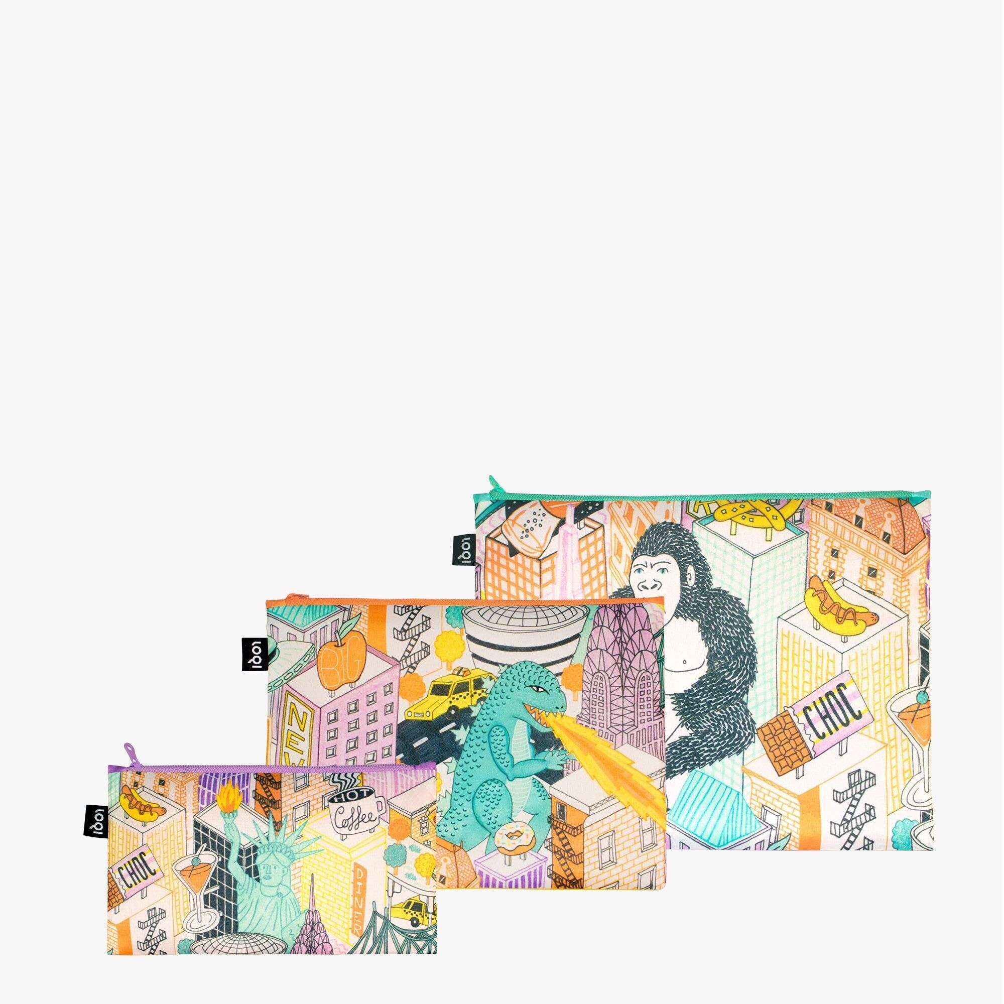 JACQUELINE COLLEY Pop Culture New York Tasche con cerniera riciclate