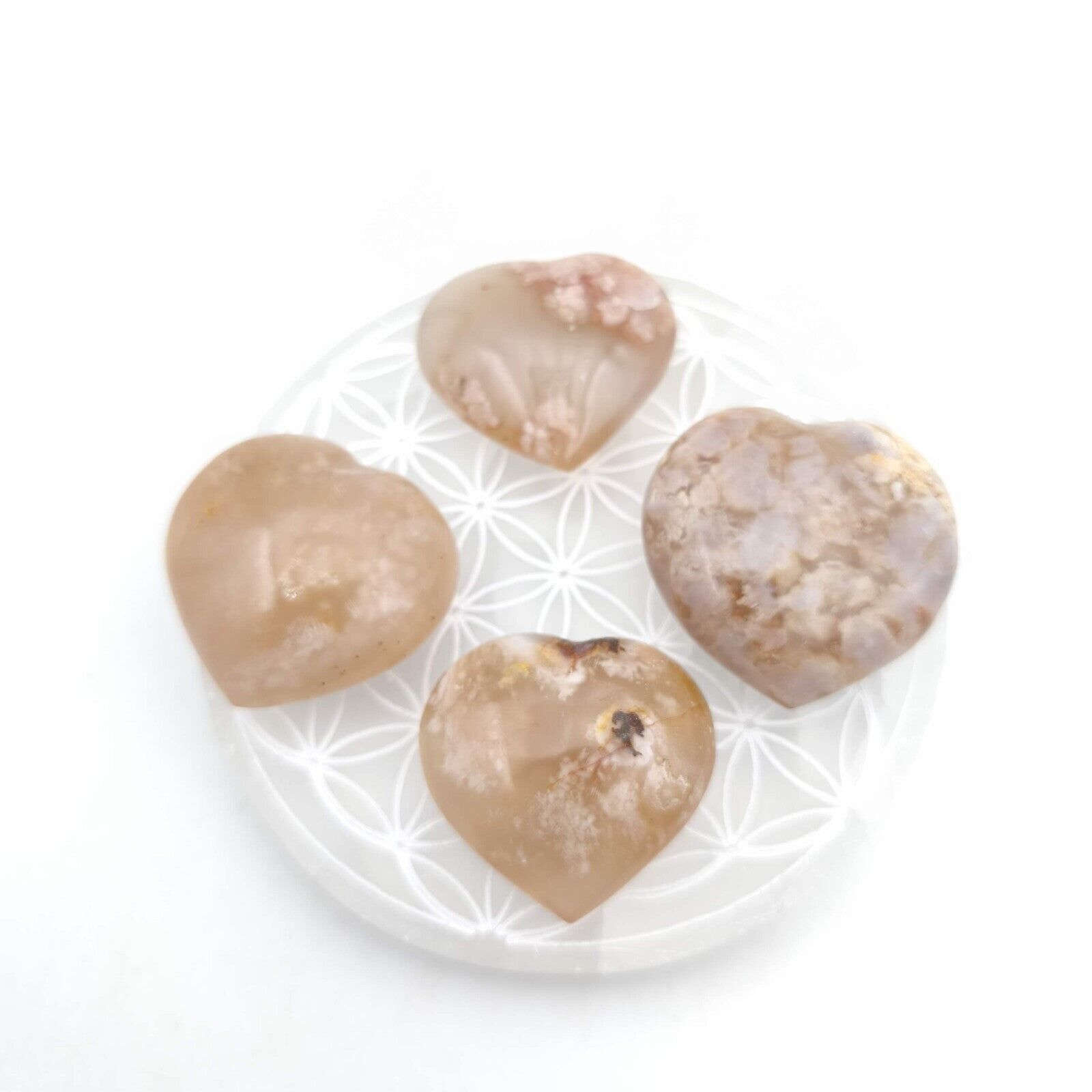 Kleines Herz - Blütenachat (Sakura) - Größe G