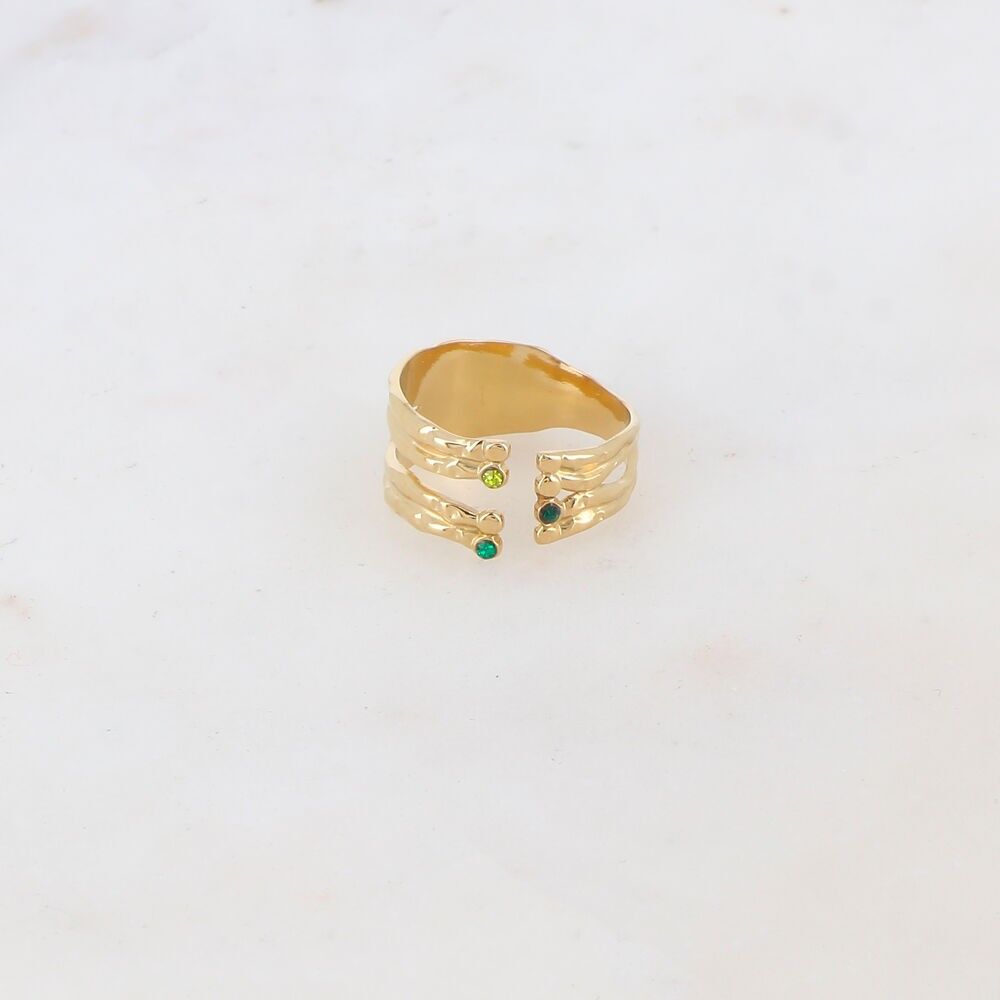 Multi-strand ring with zirconium rhinestones