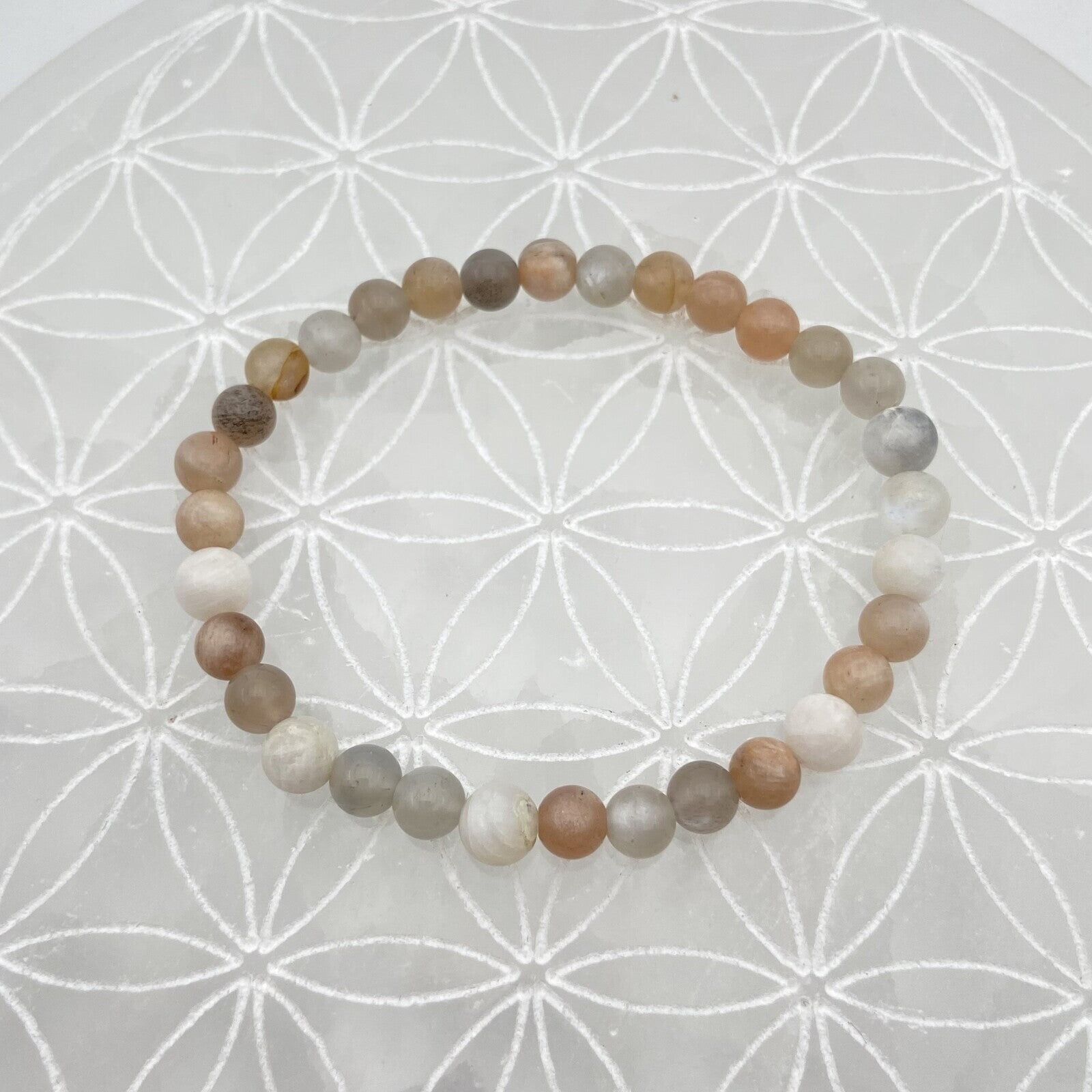 Armband - Mehrfarbiger Mondstein (6 mm)