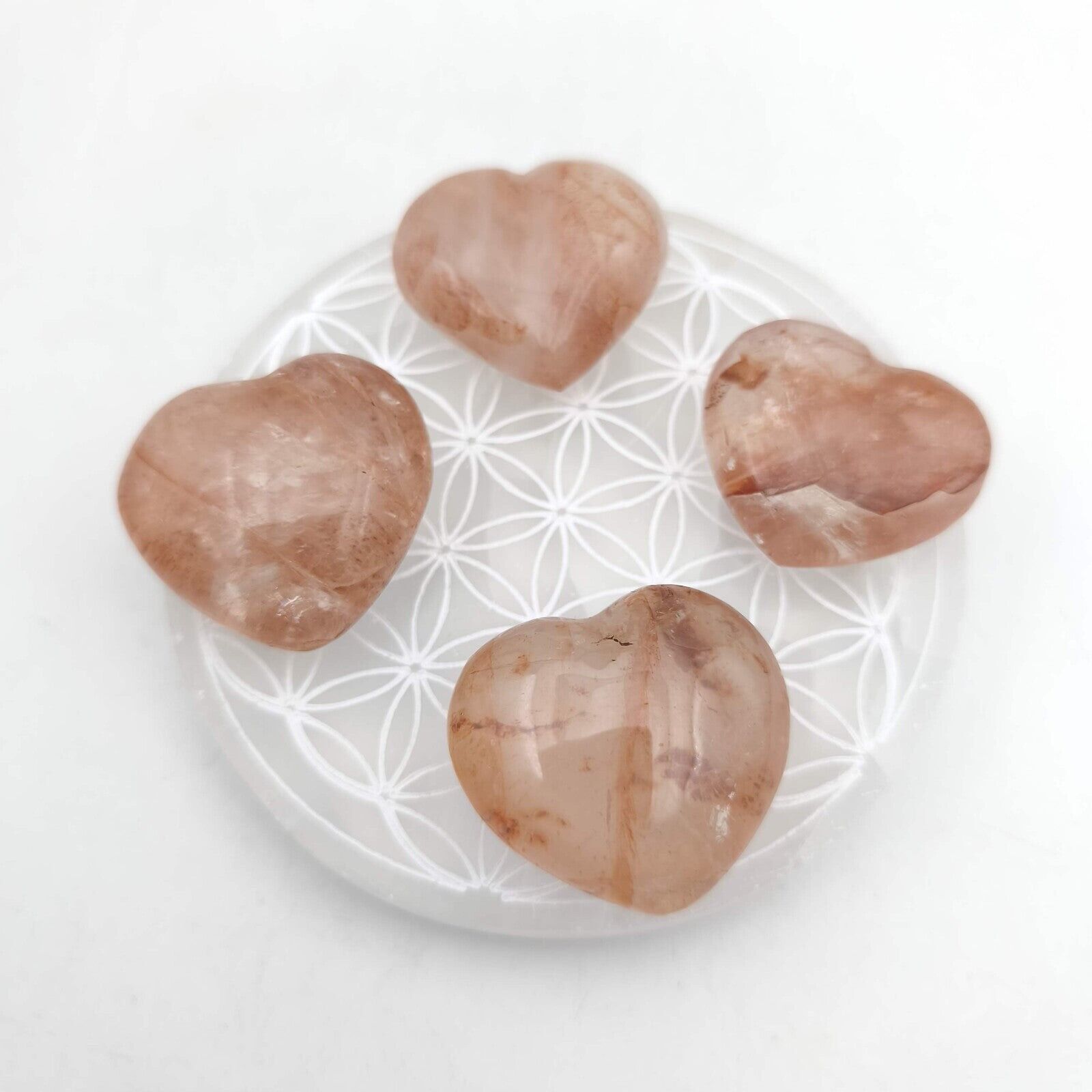 Kleines Herz – Morango-Quarz / Hämatoid – Großer Schliff