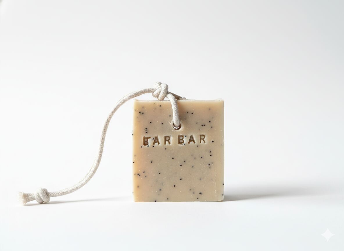 Savon 100% naturel sur ficelle — Graines de pavot et citronnelle (120g)