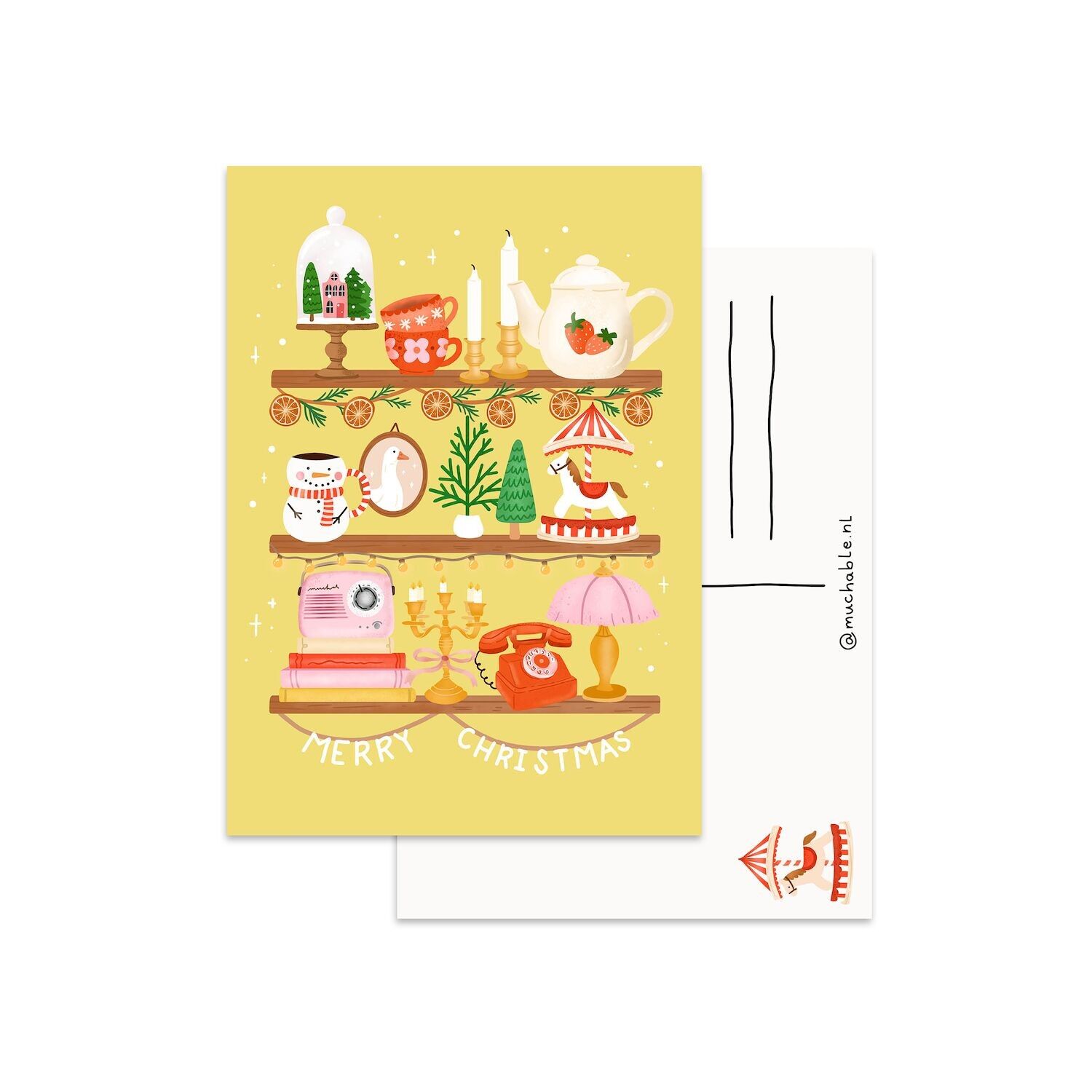 Biglietto di Natale con interni carini