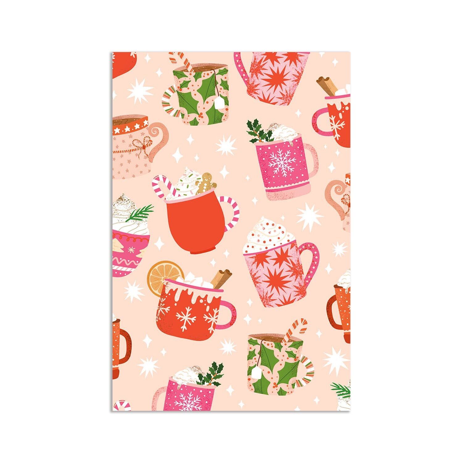 Minikaart/Geschenkanhänger Weihnachten - süße Tassen