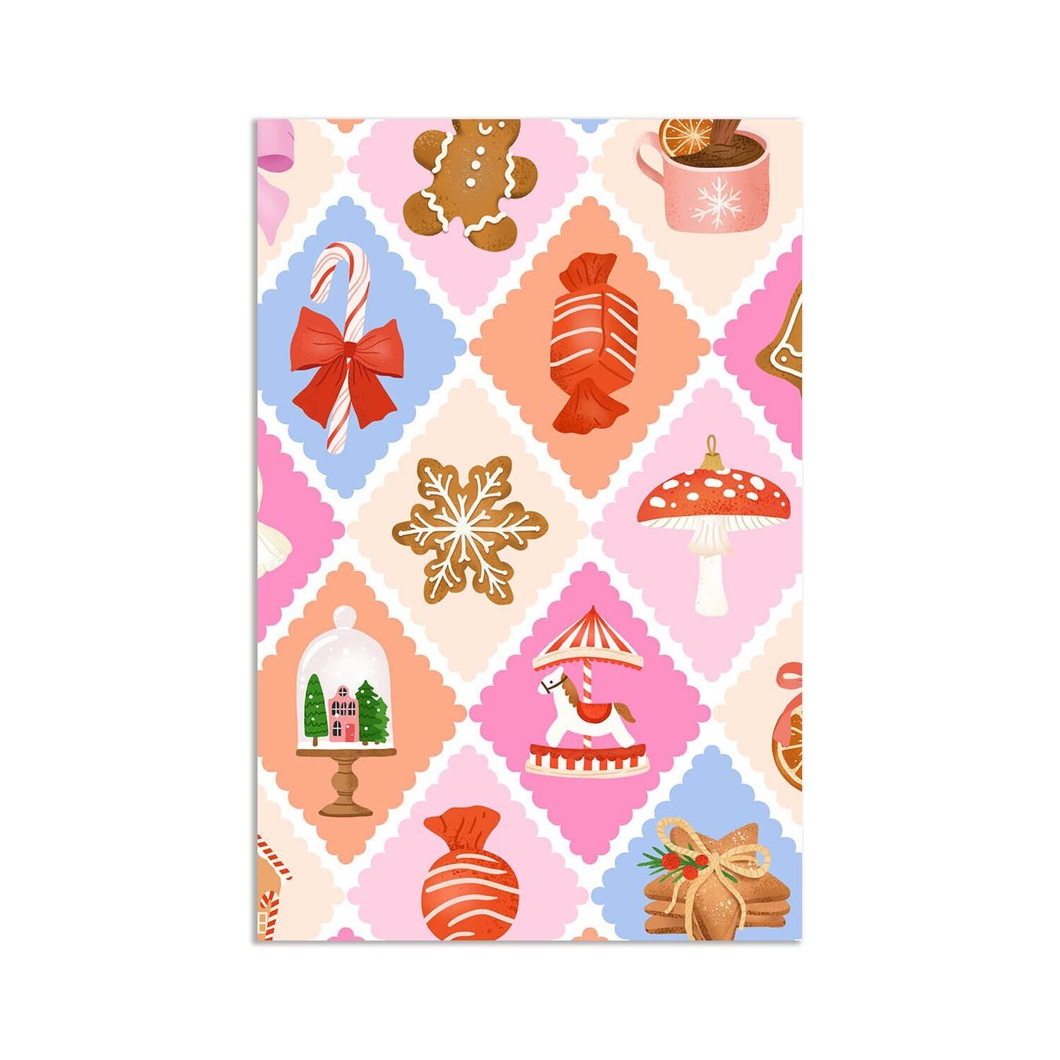 Weihnachts-Minikaart/Geschenkanhänger – niedliches, festliches Muster