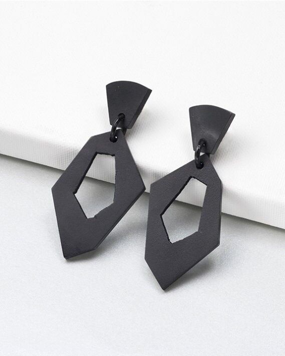 Orecchini in legno di mango nero - Grandi orecchini pendenti