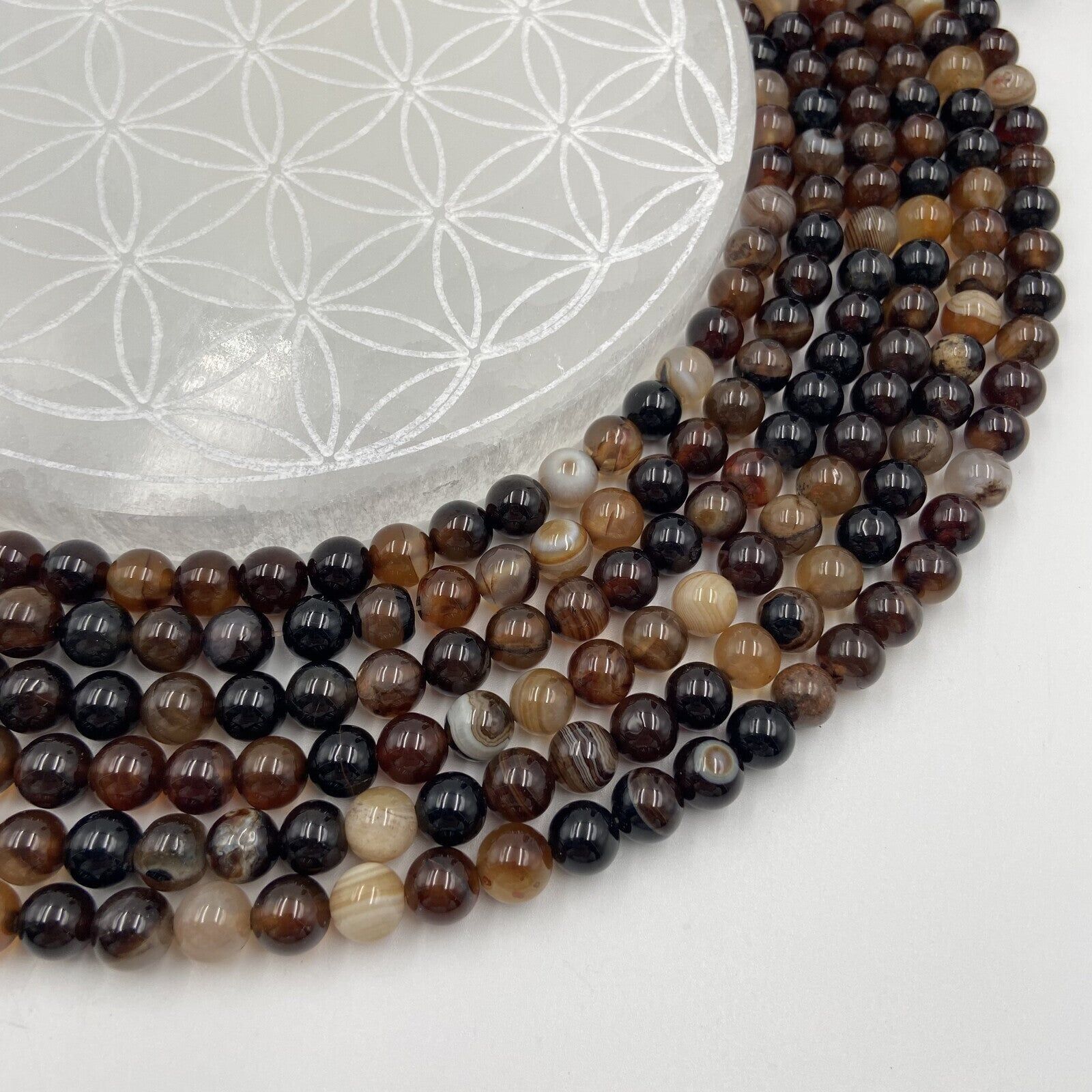 Reihe - Natürlicher gebänderter Achat (8 mm)