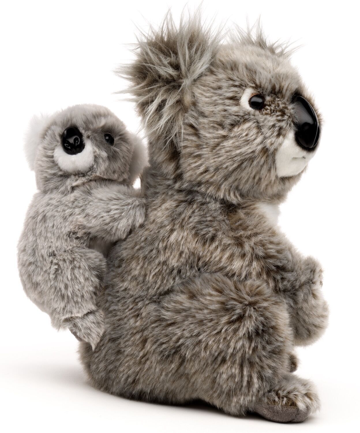 Maman koala avec son bébé (cousu) - Maman koala avec fermetures Velcro aux mains - 24 cm (hauteur) - Mots-clés : animal sauvage exotique, koala, ours, Australie, peluche, jouet en peluche, animal en peluche, doudou