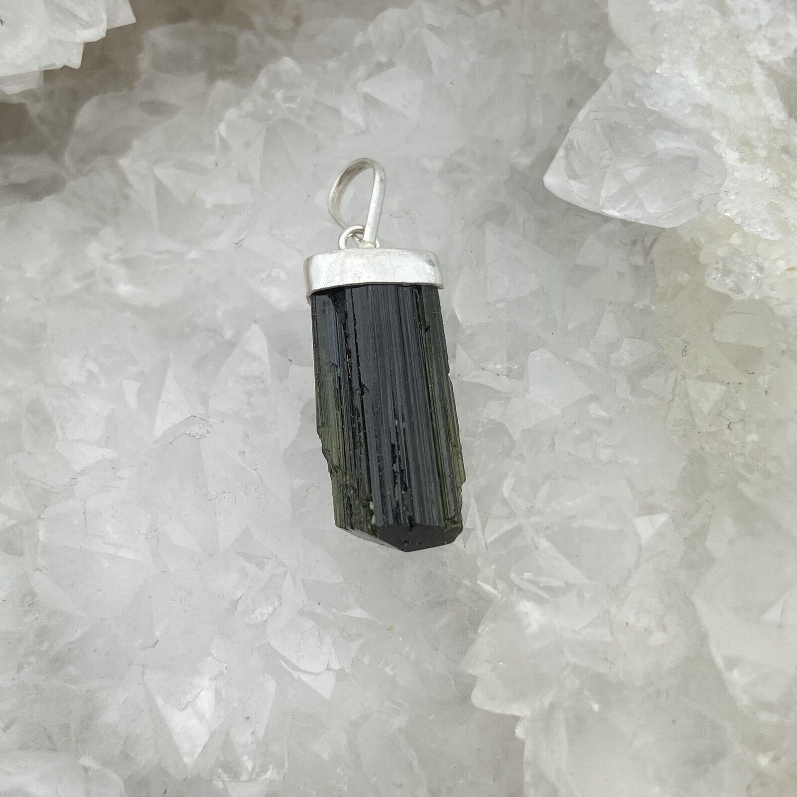 Silver Pendant - Black Tourmaline