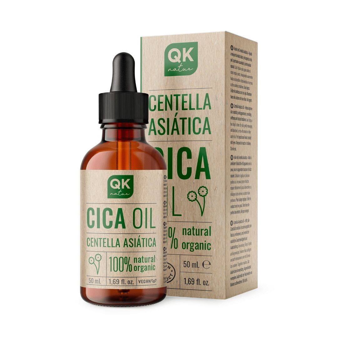 QKnatur - Aceite de Centella Asiática - Reparador natural para la Piel - Elasticidad, Suavidad y Luminosidad para el Rostro y Cuerpo | 50ml