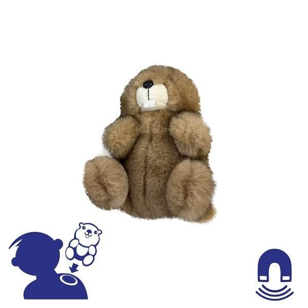 Murmeltier-Plüschtier mit Schultermagnet, 11 cm