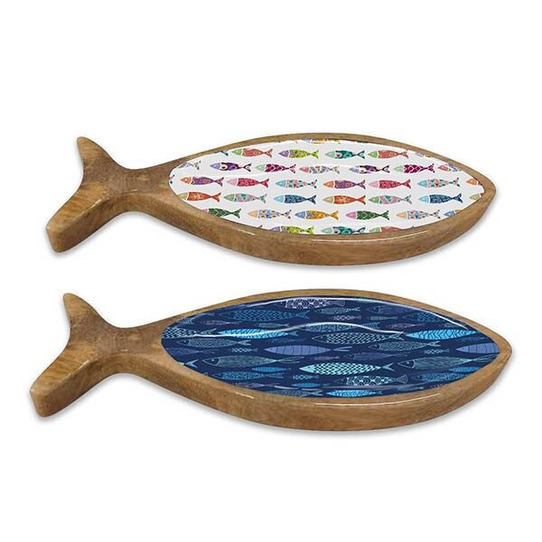 Piatti laccati assortiti a forma di pesce, pesce in 2 colori