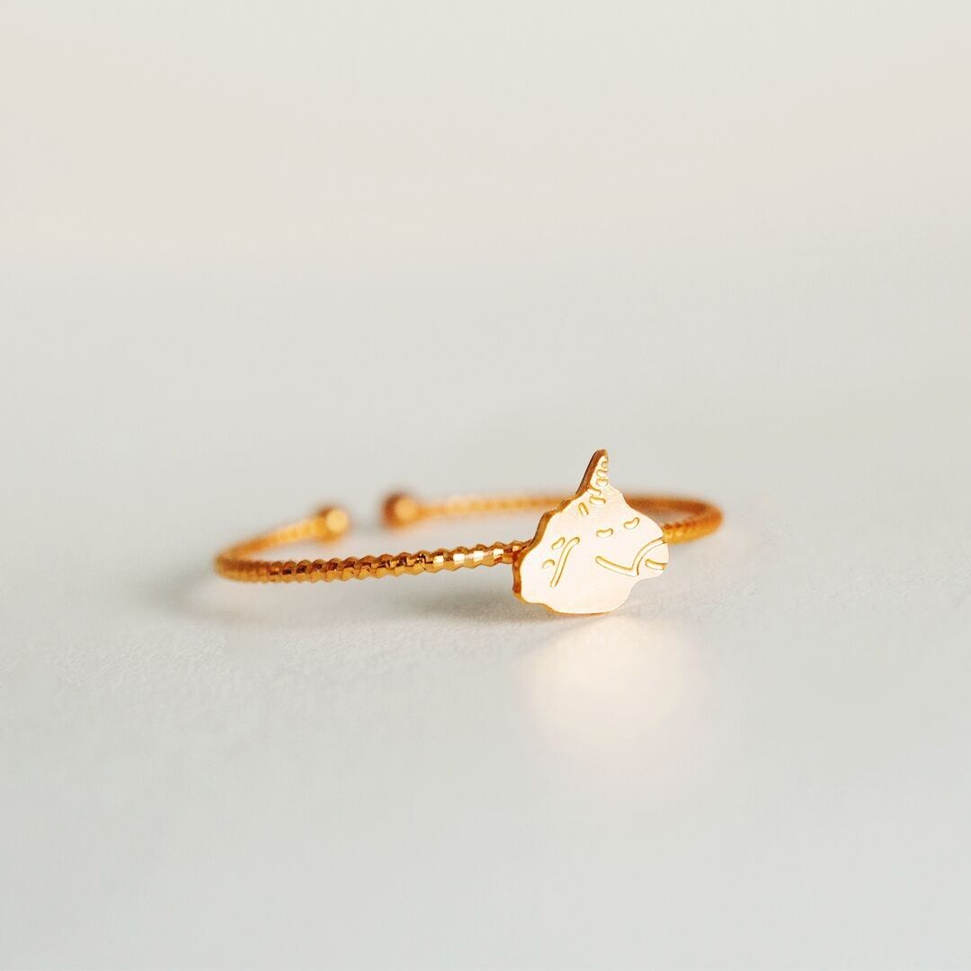 Anello regolabile per bambini con unicorno - Prodotto in Francia