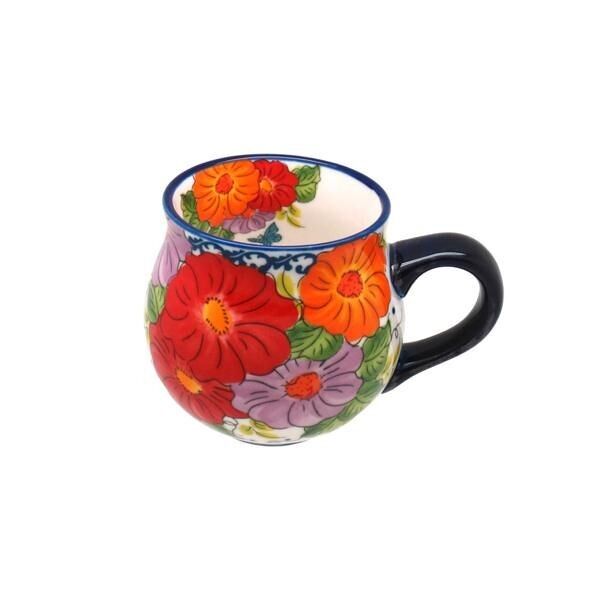 TAZZA IN CERAMICA CON FIORI