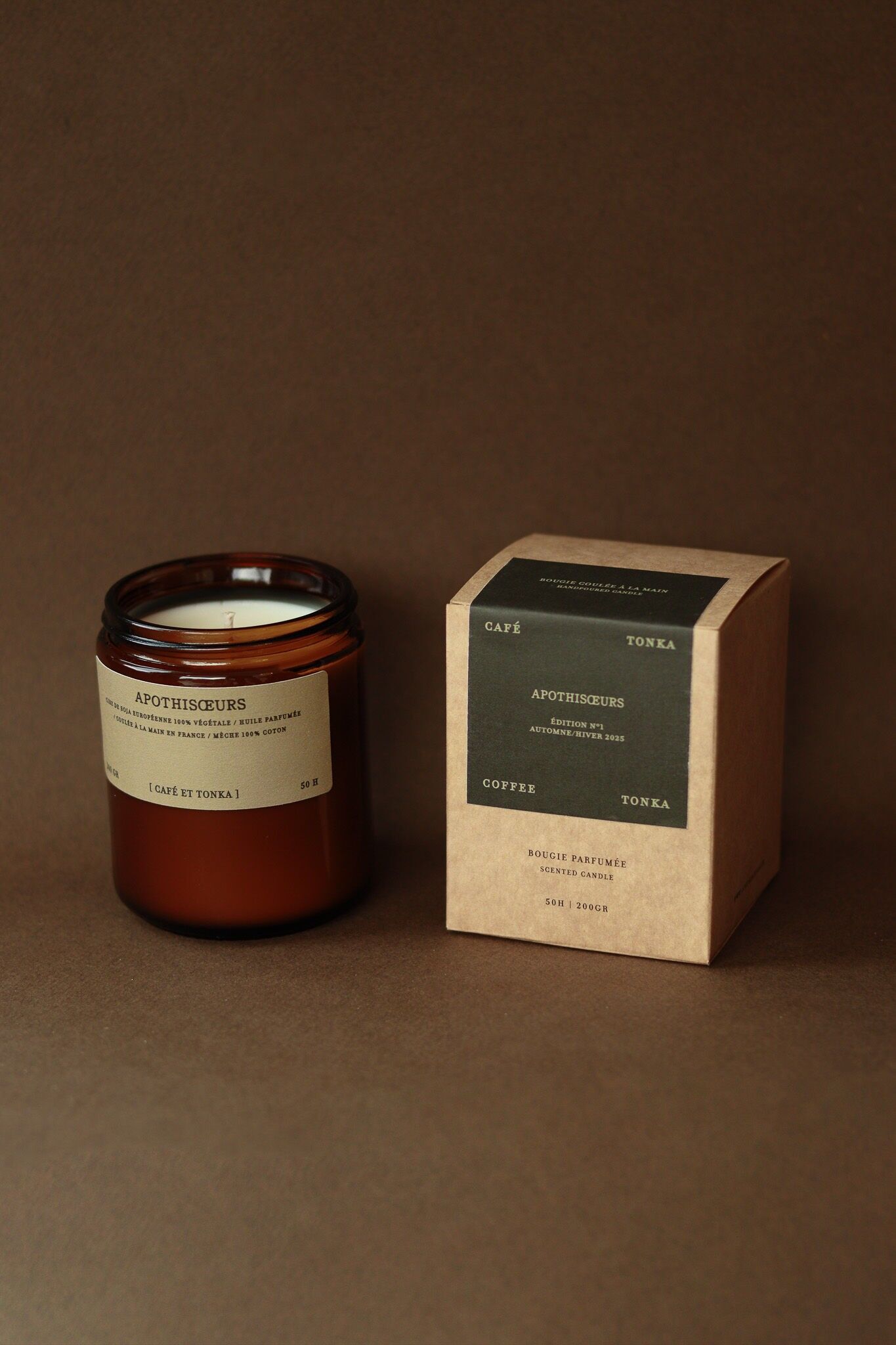 BOUGIE 200 GR CAFÉ ET TONKA