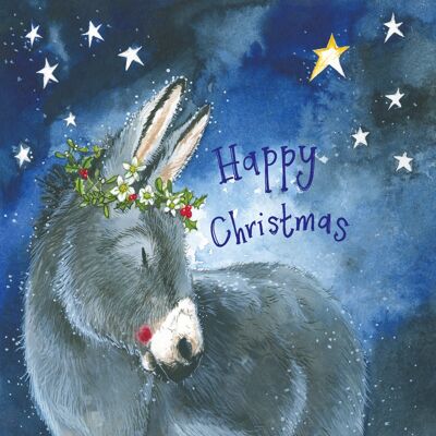 Happy Christmas Little Donkey Christmas Card Pack (Pack of 5 Cards)