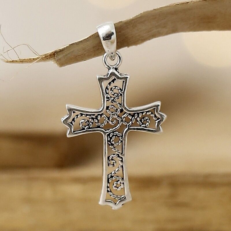 Cruz filigrana 2,5cm - Colgante de plata 925