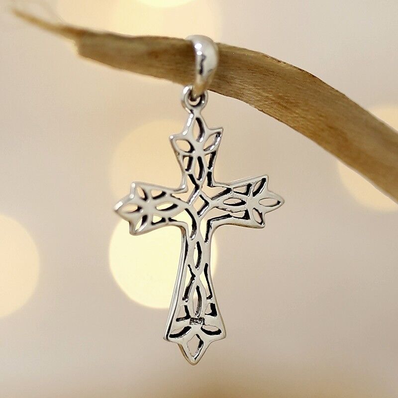 Cruz labrada 2,5cm - Colgante de plata 925