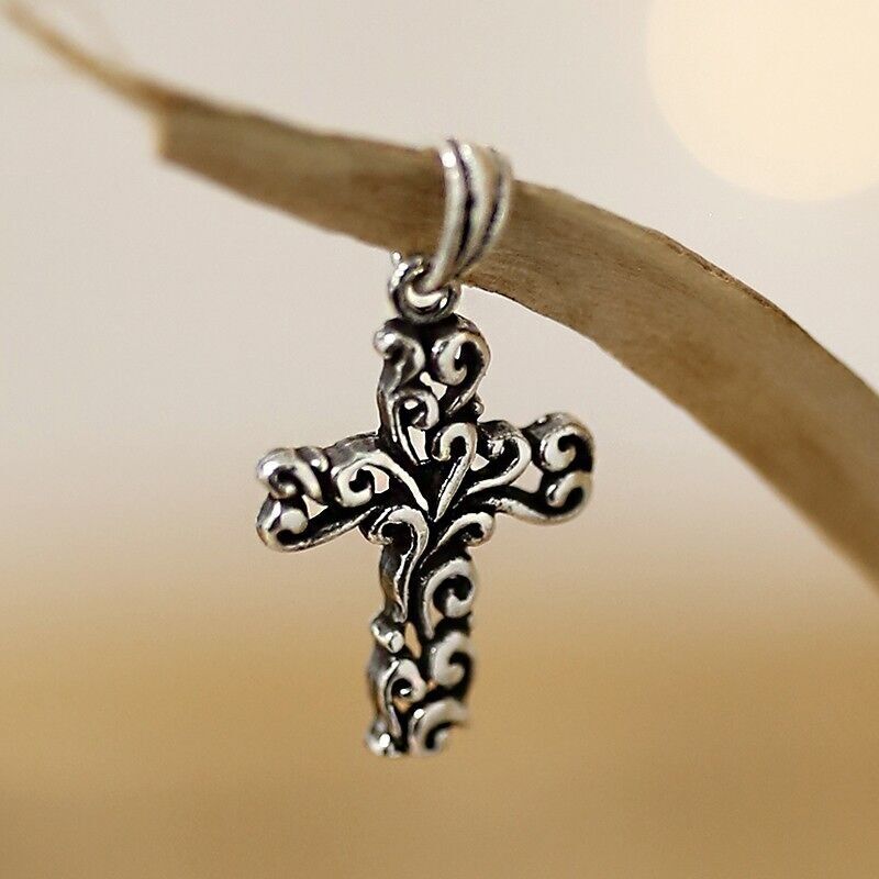 Fleur-de-lis-Kreuz 2,5 cm – Anhänger aus 925er Silber