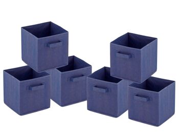 Boîtes de rangement pliables 26x26x26 cm lot de 6 boîtes de rangement carrées 2
