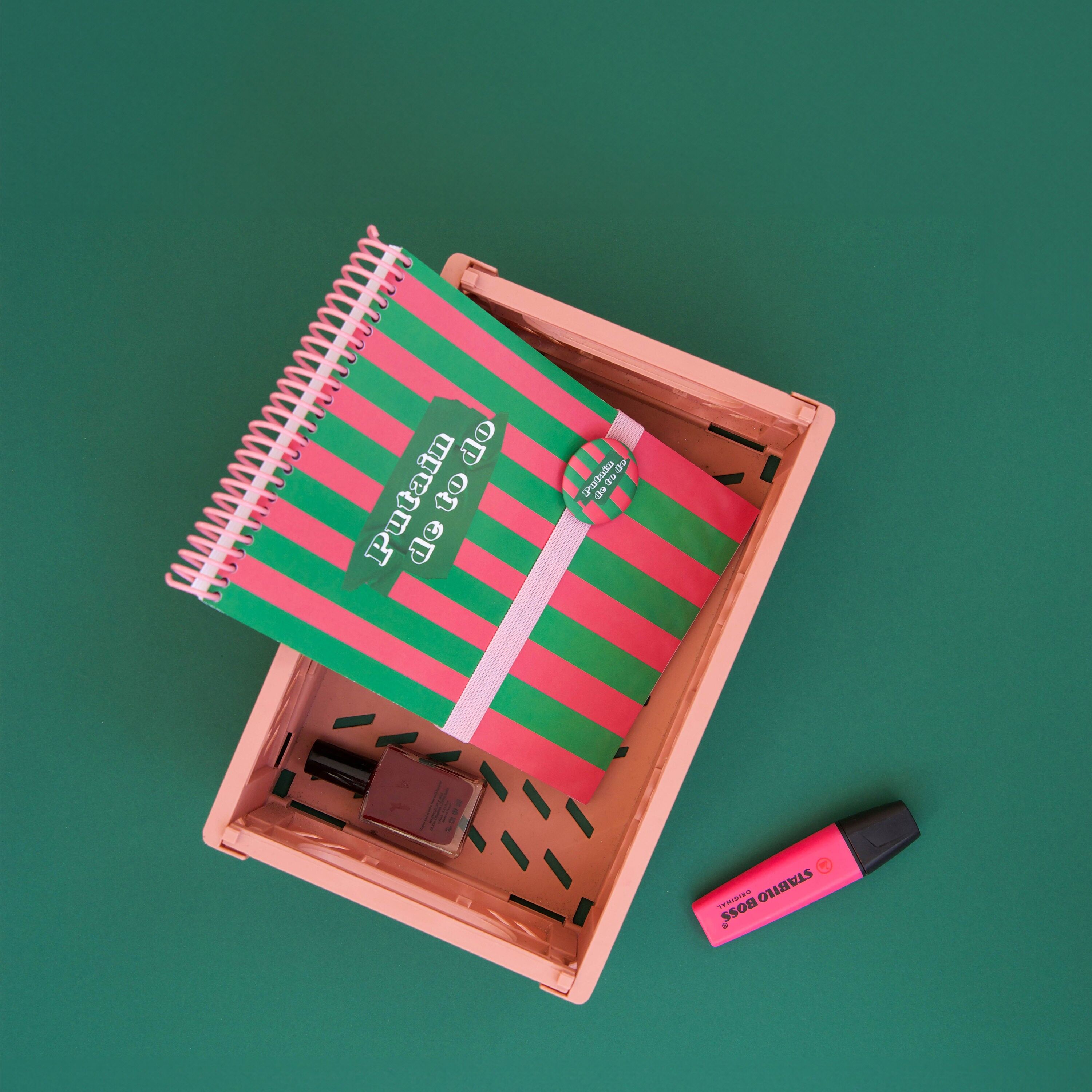 Notizbuch „Verdammt, das muss ich tun“ – Hergestellt in Frankreich – A5 – Spiralbindung + Gummiband + Anstecknadel