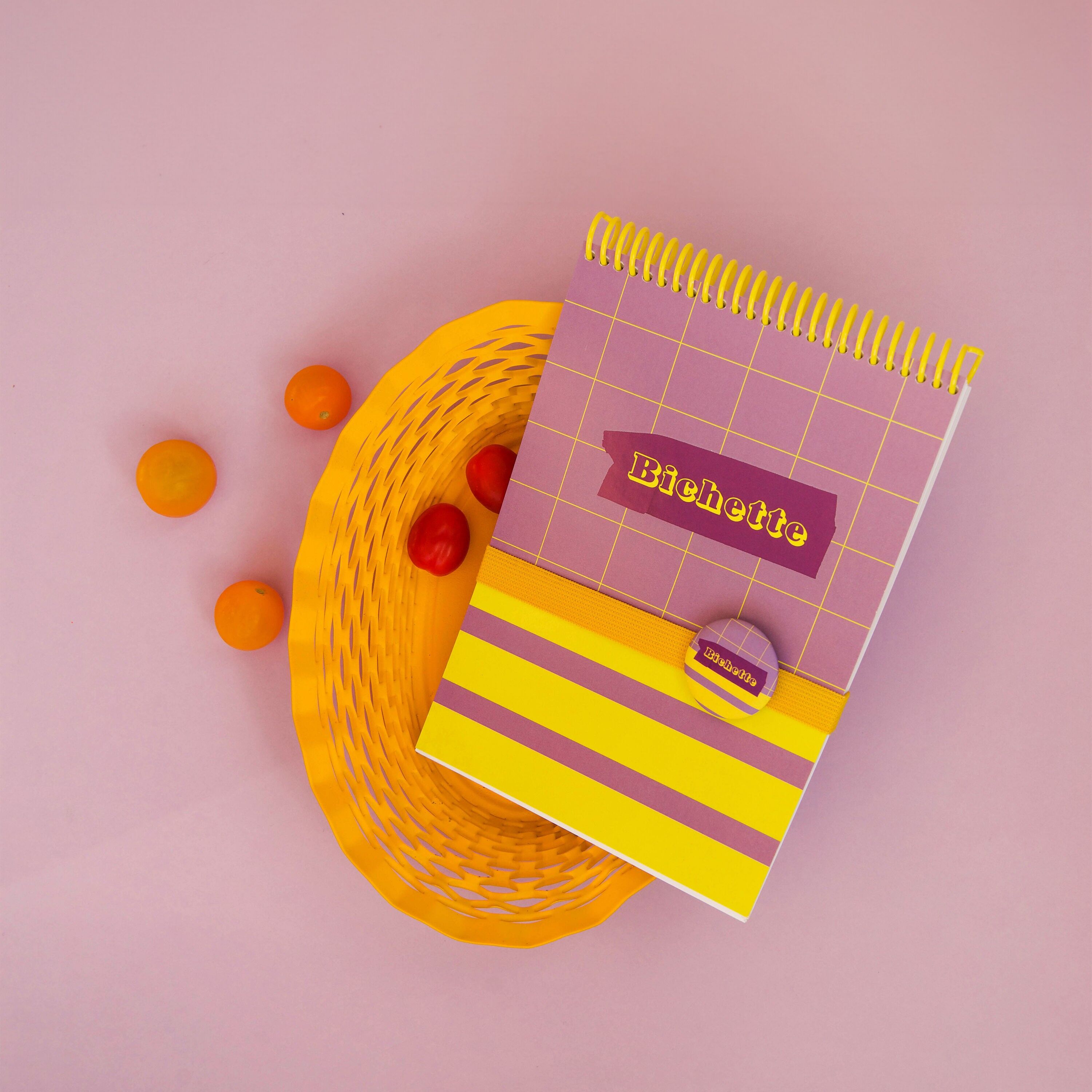 Quaderno "Bichette" – Prodotto in Francia – A5 – Rilegatura a spirale + Elastico + Badge