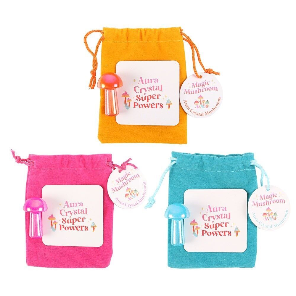 Set di 24 funghi di cristallo Aura magica in una borsa