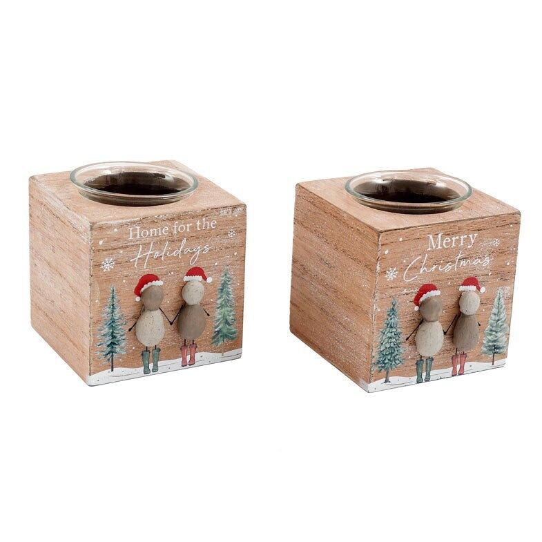 8 cm großer Weihnachtskerzenhalter „Pebble“