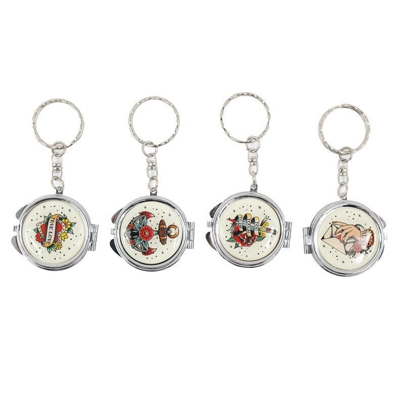 Retro Tattoo Schlüsselanhänger mit Spiegel