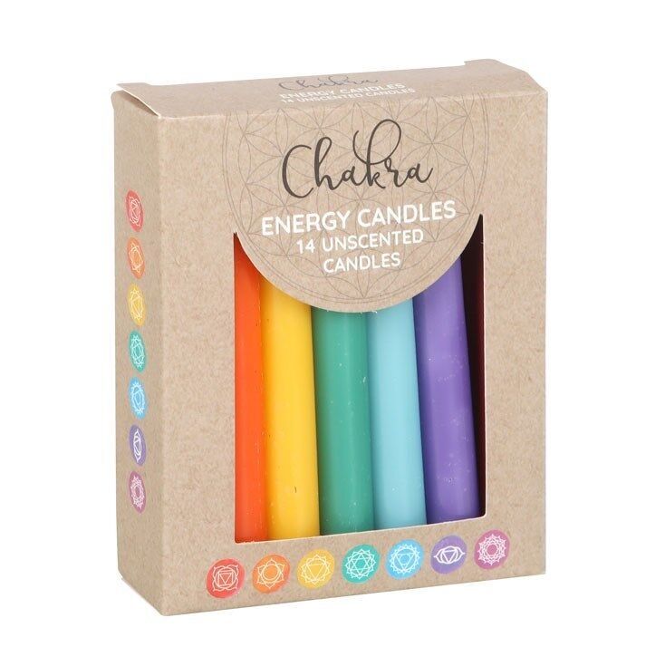 Confezione da 14 candele energetiche Chakra senza profumo