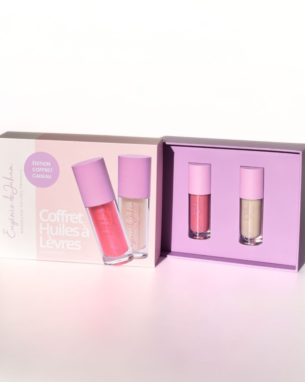 Coffret duo huile à lèvres soin certifiées bio