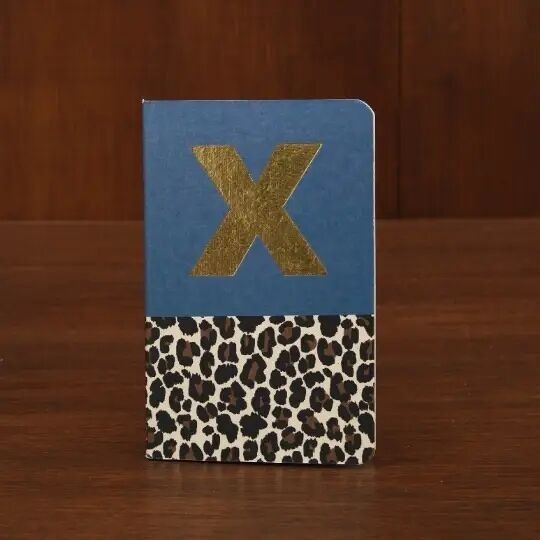 Carnet léopard X - bleu denim
