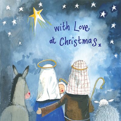 With love at Christmas Nativity Christmas Card Pack (Pack of 5 cards)