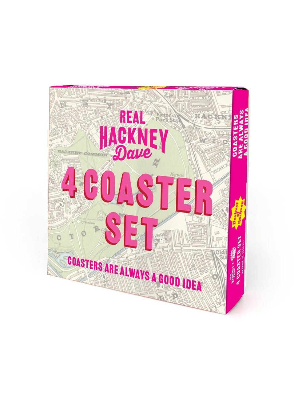 Divertente confezione da 4 sottobicchieri (RHDBOX04) di Real Hackney Dave