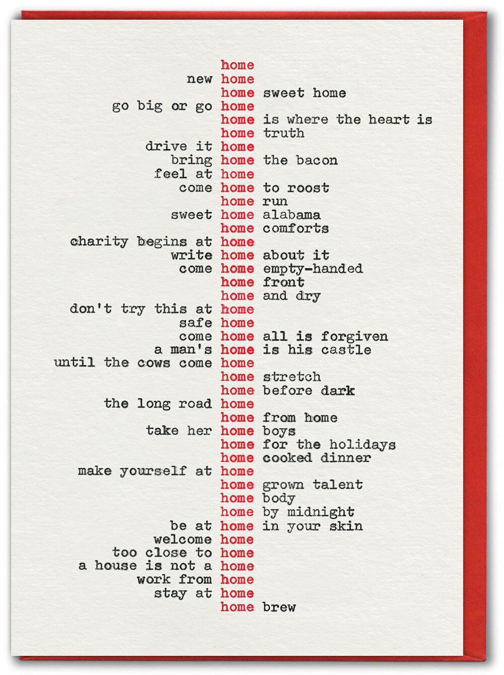 Divertente biglietto di auguri per la nuova casa di Hayden Kays