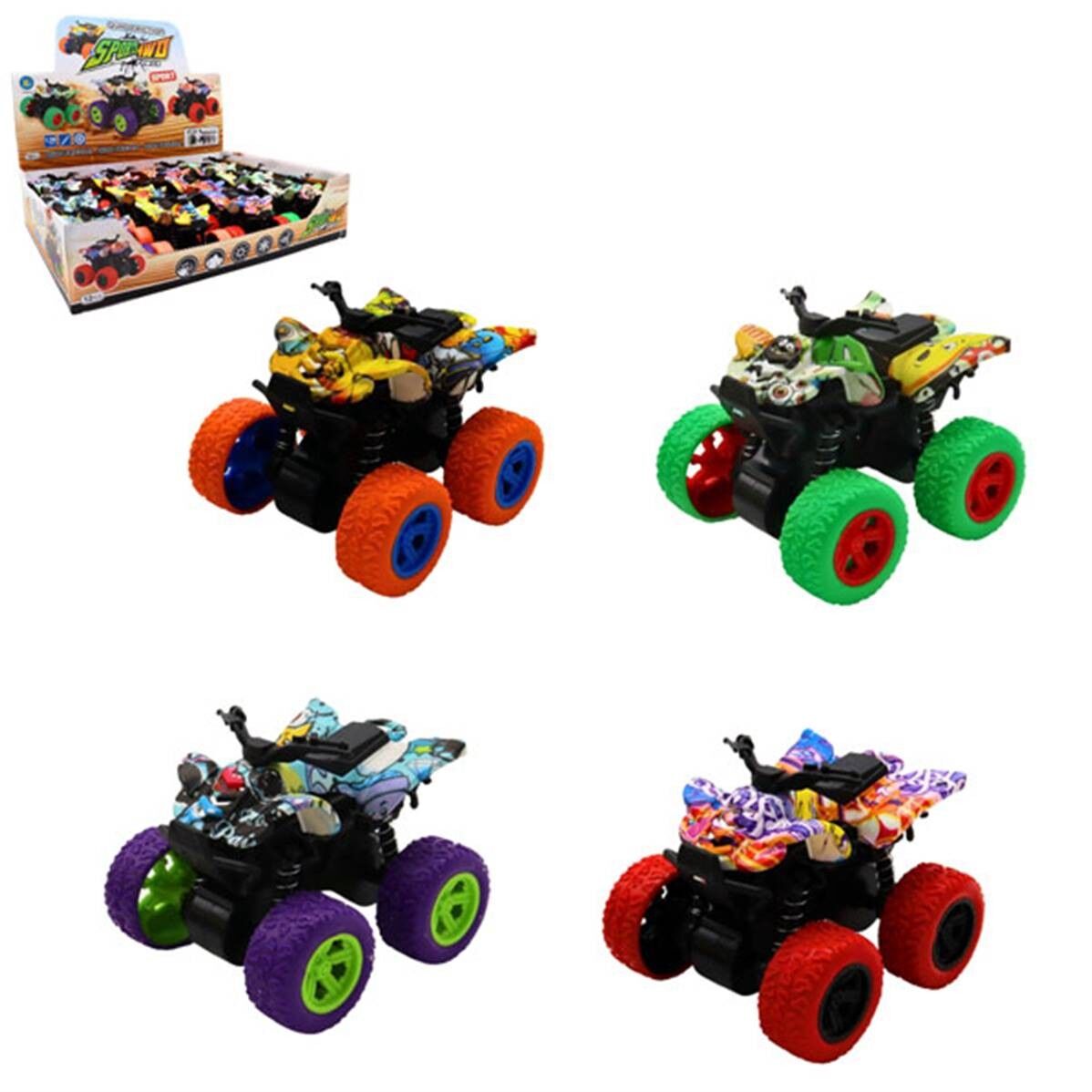 Quad Graffiti a frizione da 8,5 cm, 4 modelli assortiti