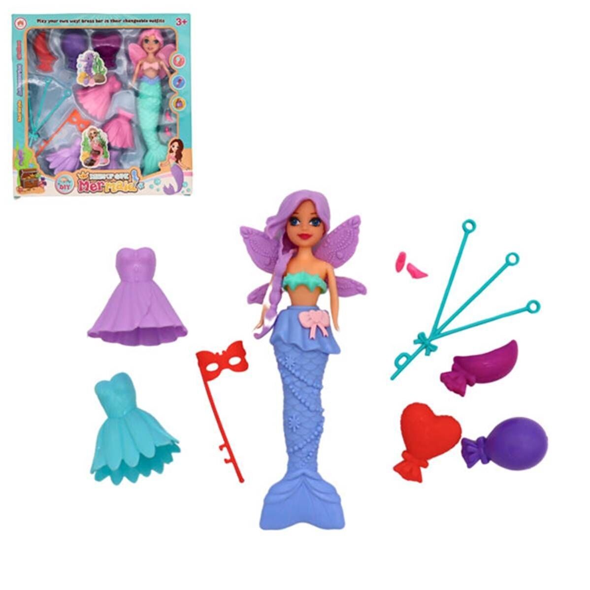 Scatola per bambole sirena articolata da 20 cm, 3 modelli assortiti