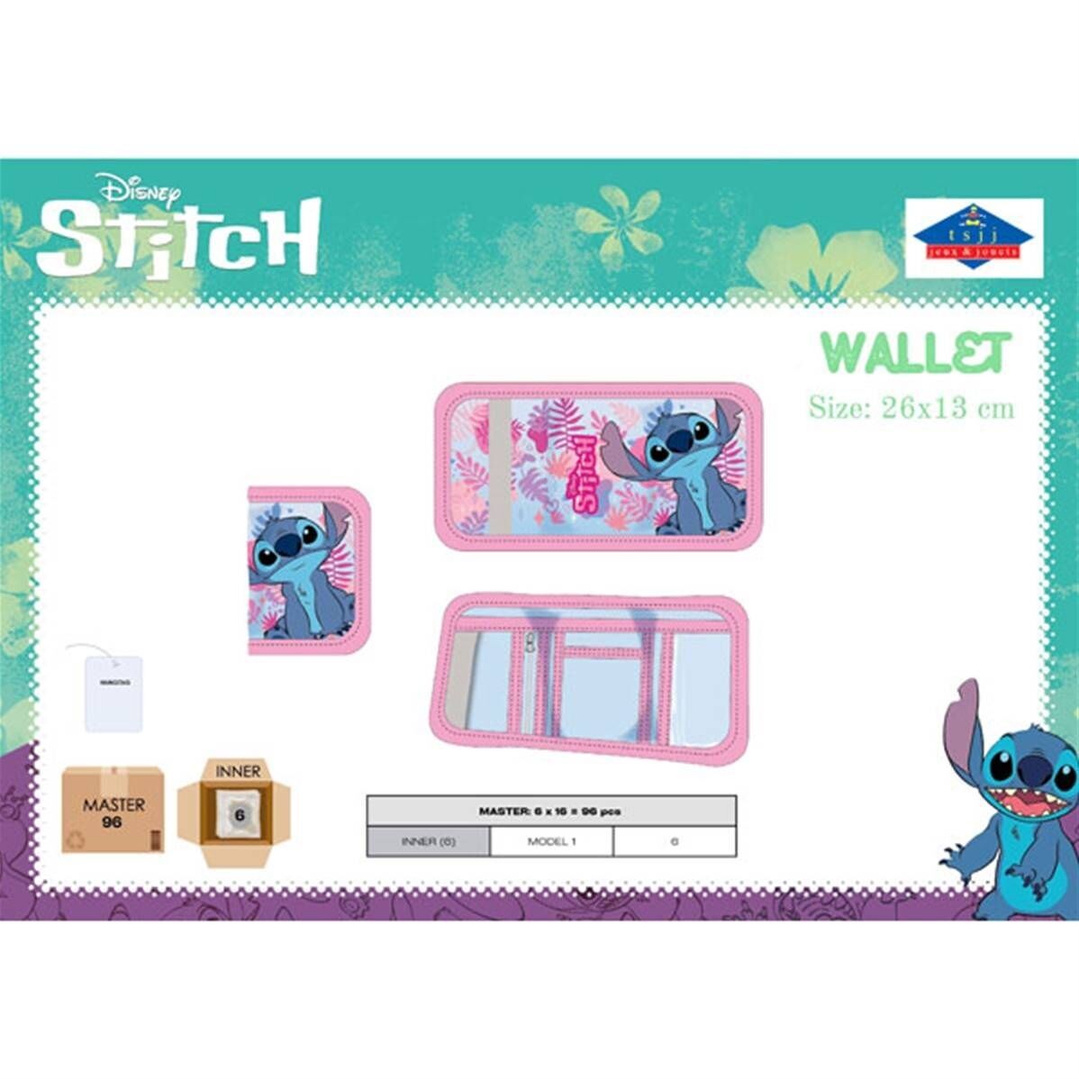 Portafoglio Stitch 26 x 13 cm