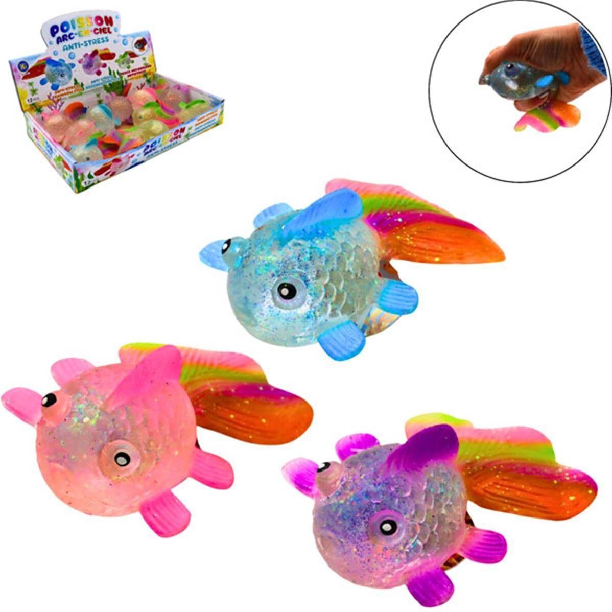 Animale Antistress Pesce 12cm Gel 3 Colori