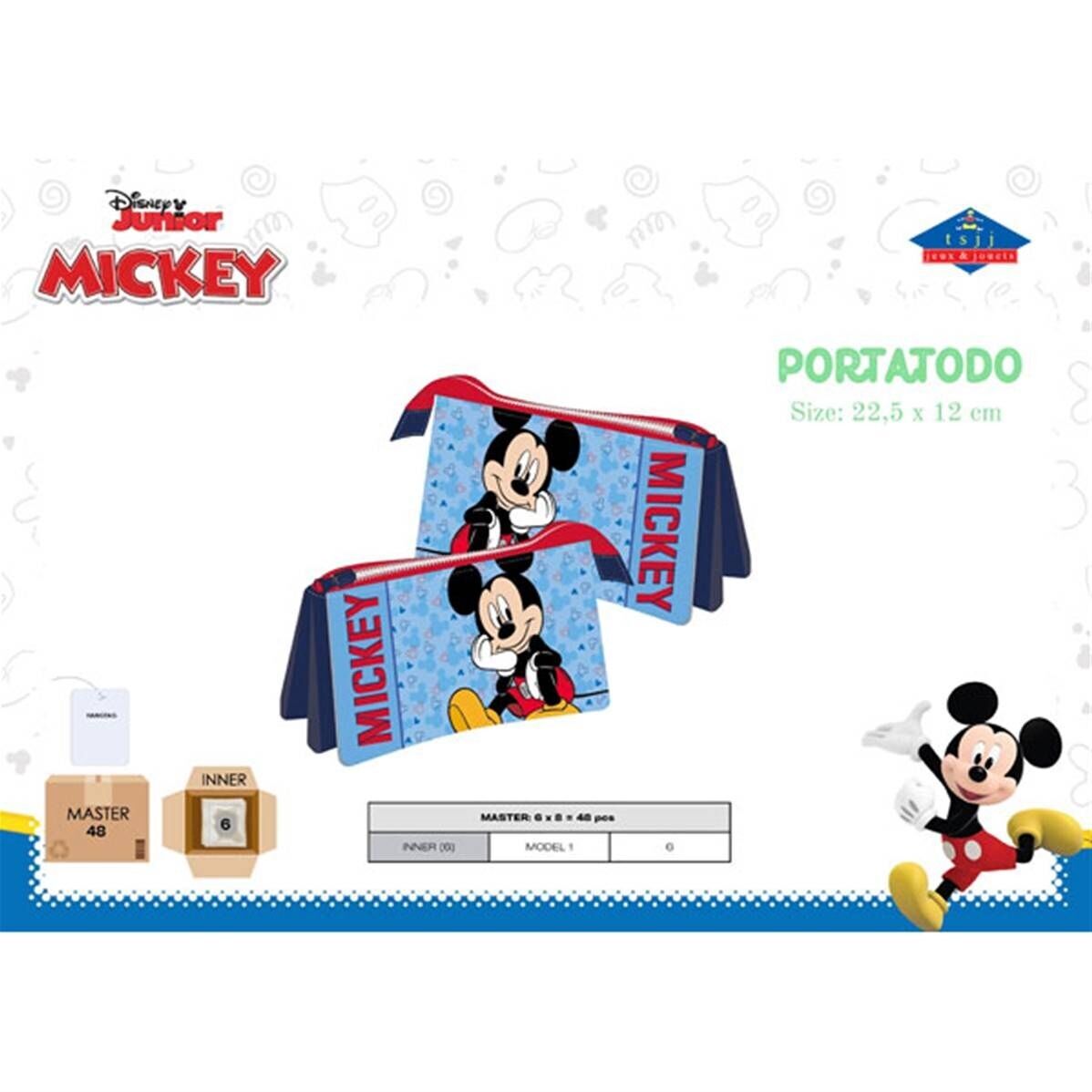 Astuccio portapenne triplo Topolino 22,5 x 12 cm