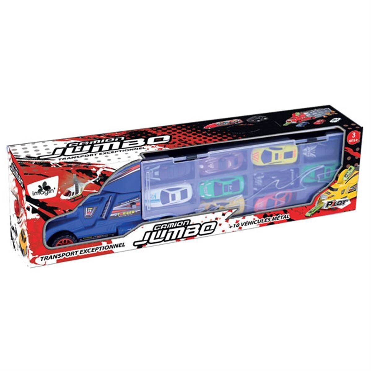 Rimorchio per camion con valigia 48 cm - 10 veicoli in metallo 7 cm