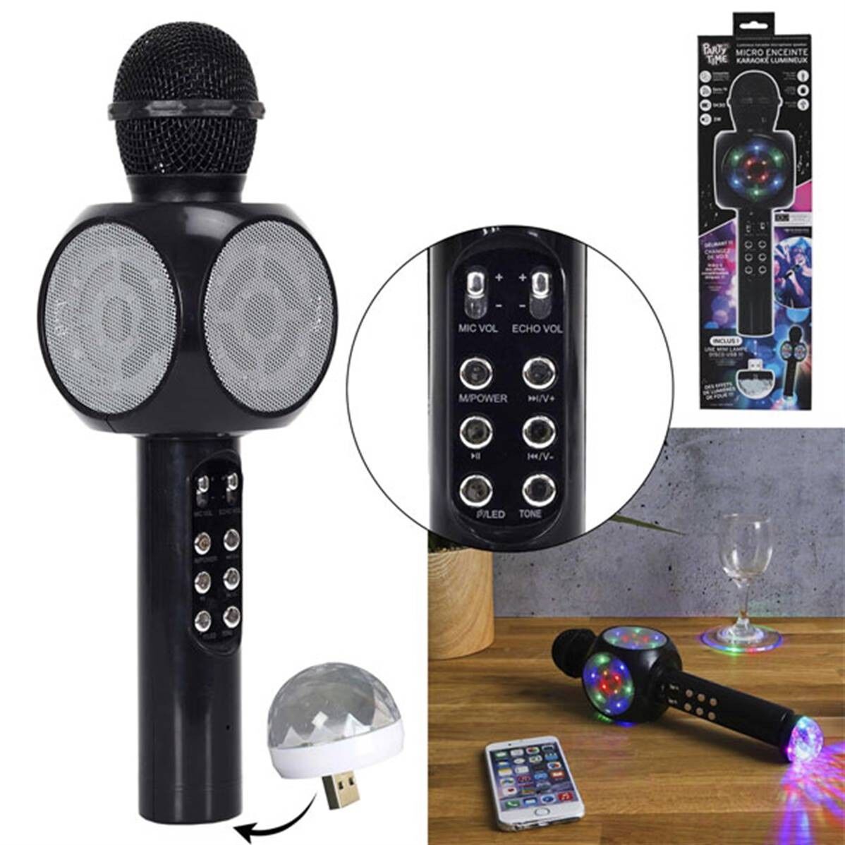 Micro Karaoke Led et Lampe Disco