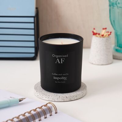 Organised AF - Coffee and vanilla scented candle - Large