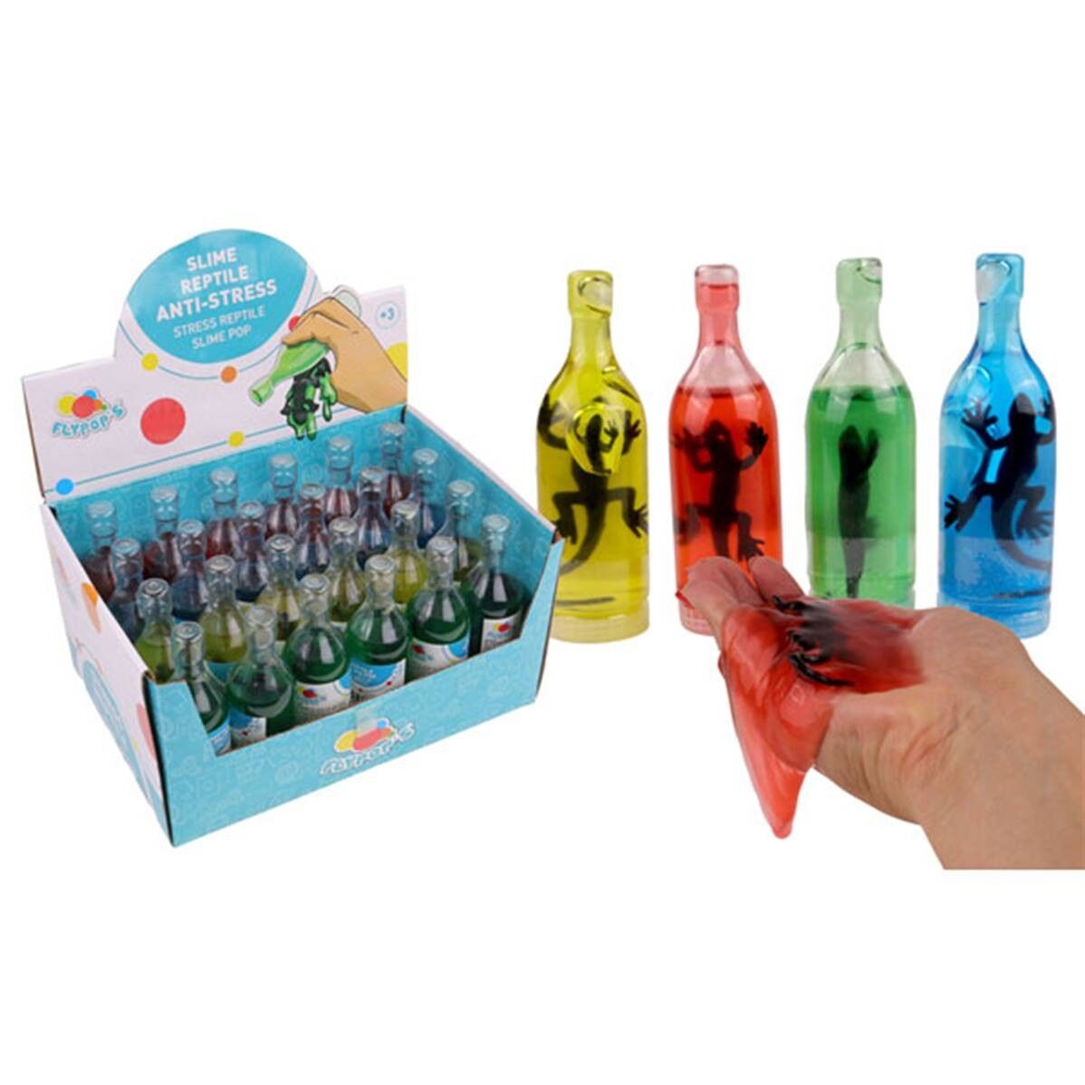 Espositore per 24 fiale di melma con lucertola