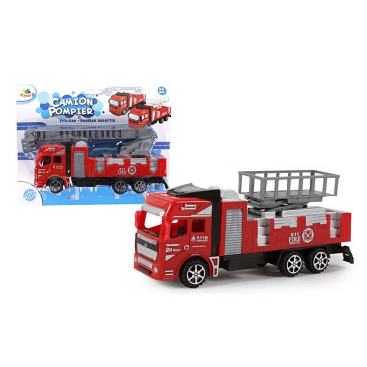 Blister Camion de Pompier 18 Cm à  Friction