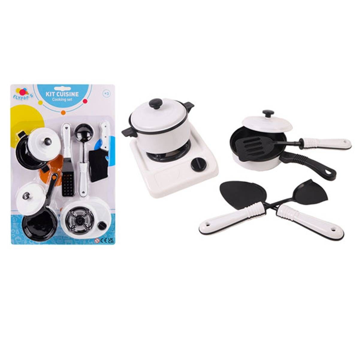 Set da cucina giocattolo in confezione blister con utensili