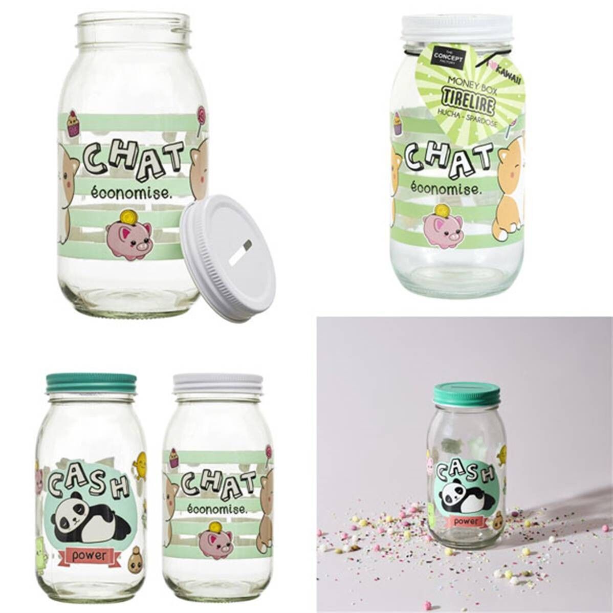 Salvadanaio in vetro Kawa